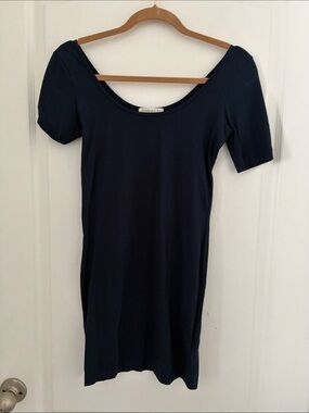 Forever 21 Navy Scoop Neck Short Sleeve Dress
